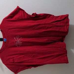 Patriotic red tea with sparkly firework on the front